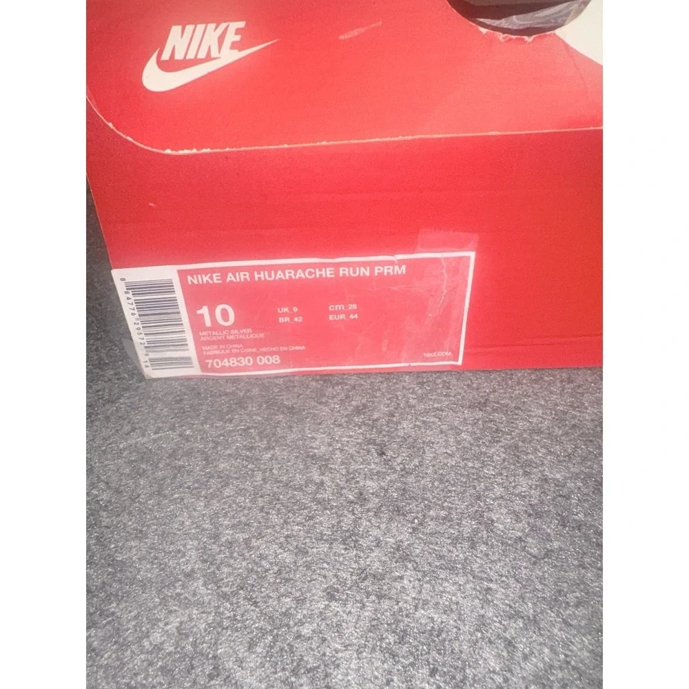 Nike Air Huarache Run PRM Metallic Silver Men's Size 10 704830-008